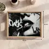 Gezicht - Mond - Graffiti - Zwart Dienblad Rechthoek middel -USP_Formaat