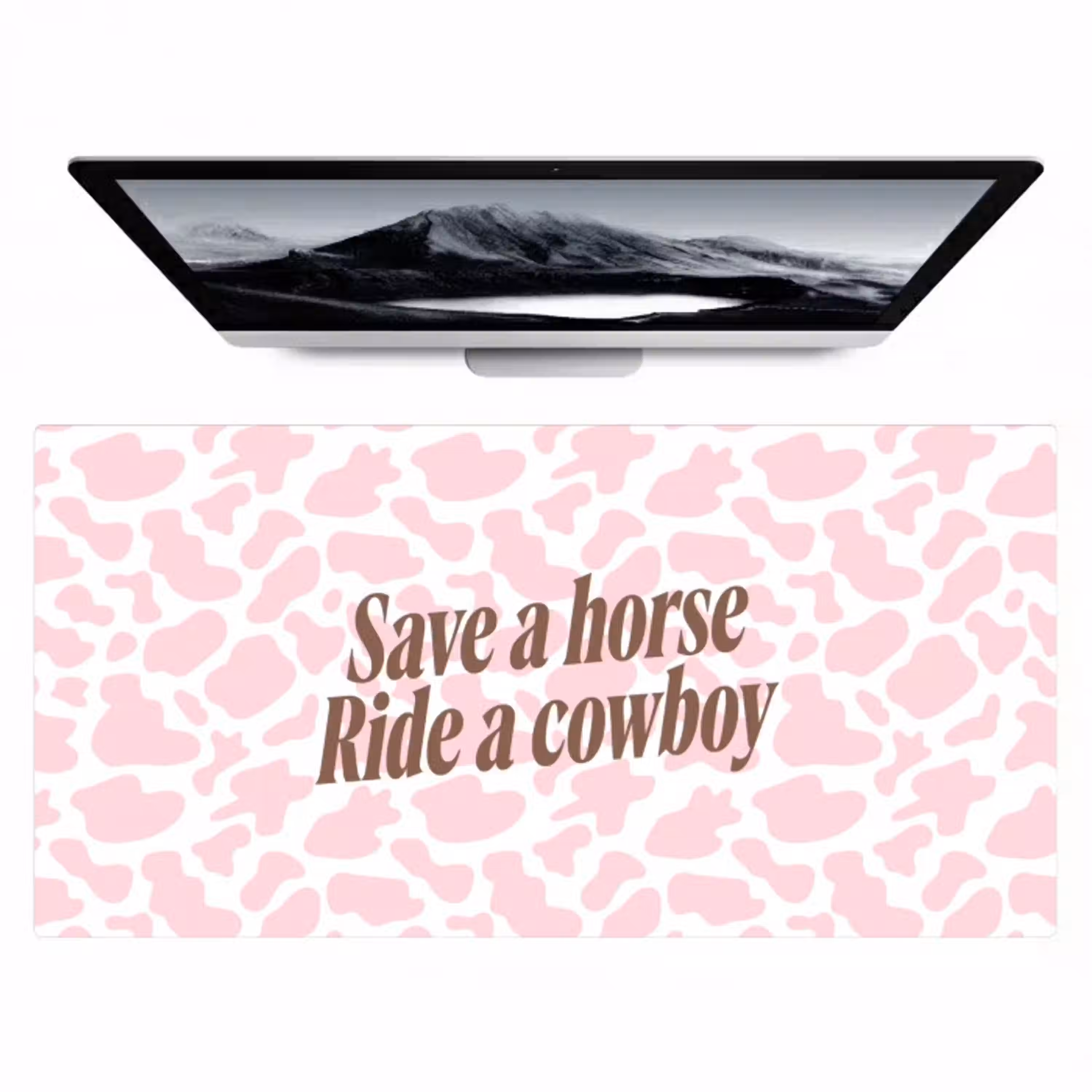 Koeienprint - Roze - Cowboy - Horse Muismat XXL klein -zzz3d