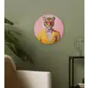 Tijger - Bril - Geel - Jasje Wandcirkel kunststof plaat 5mm dik klein -sfeer3
