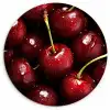 Rood - Fruit - Kersen Wandcirkel kunststof plaat 5mm dik klein -3d