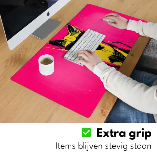 Kat - Art - Zonnebril - Roze Muismat XXL klein -sfeer3
