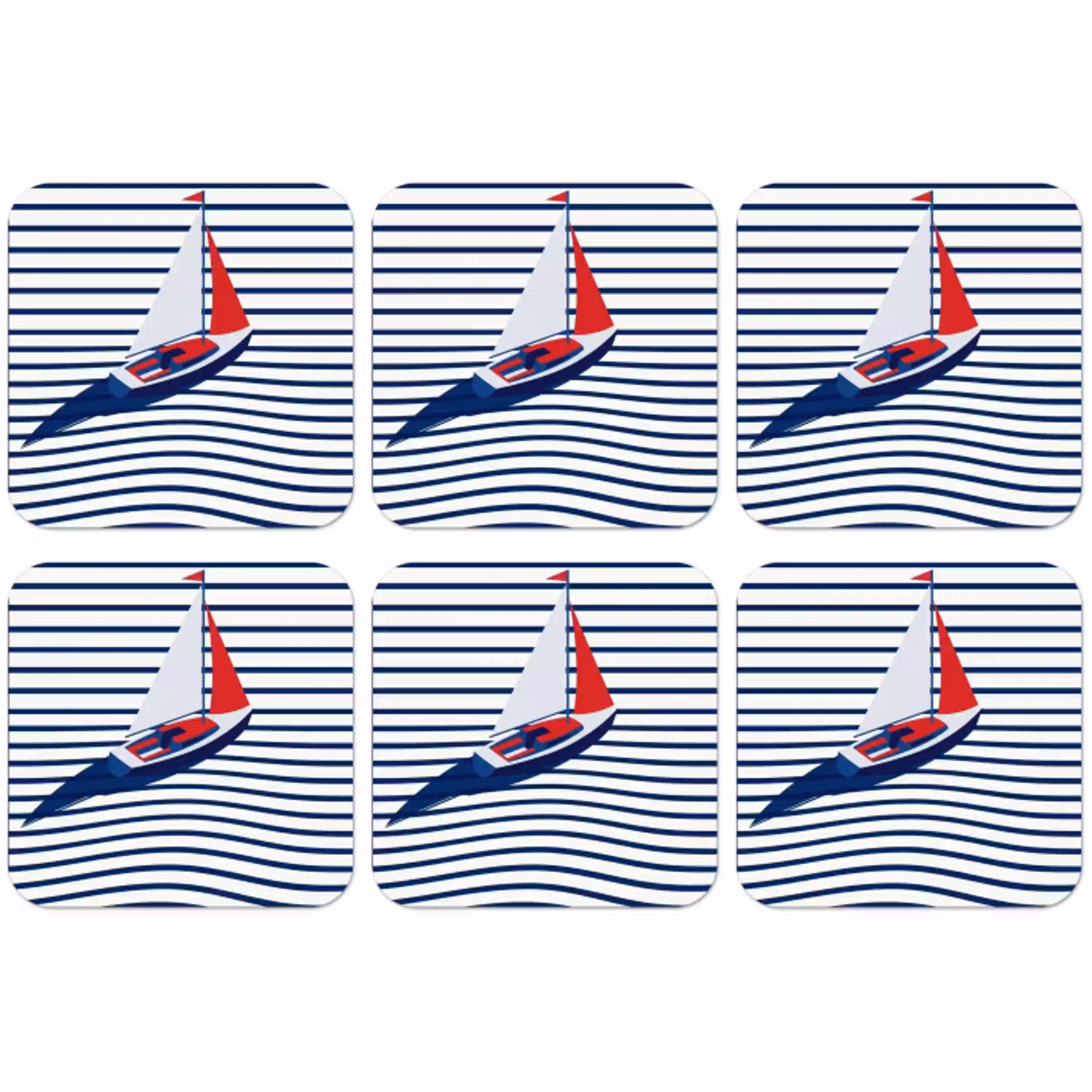 Boot - Water - Abstract - Blauw onderzetter kurk middel -zkaufland3dotto