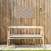 Oosters - Bloemen - Beige - Grijs Tuinposter op houten frame 2 cm dik klein 845 -sfeer4