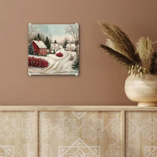 Kerstsfeer - Landelijk - Rood plexiglas 5mm klein -sfeer5