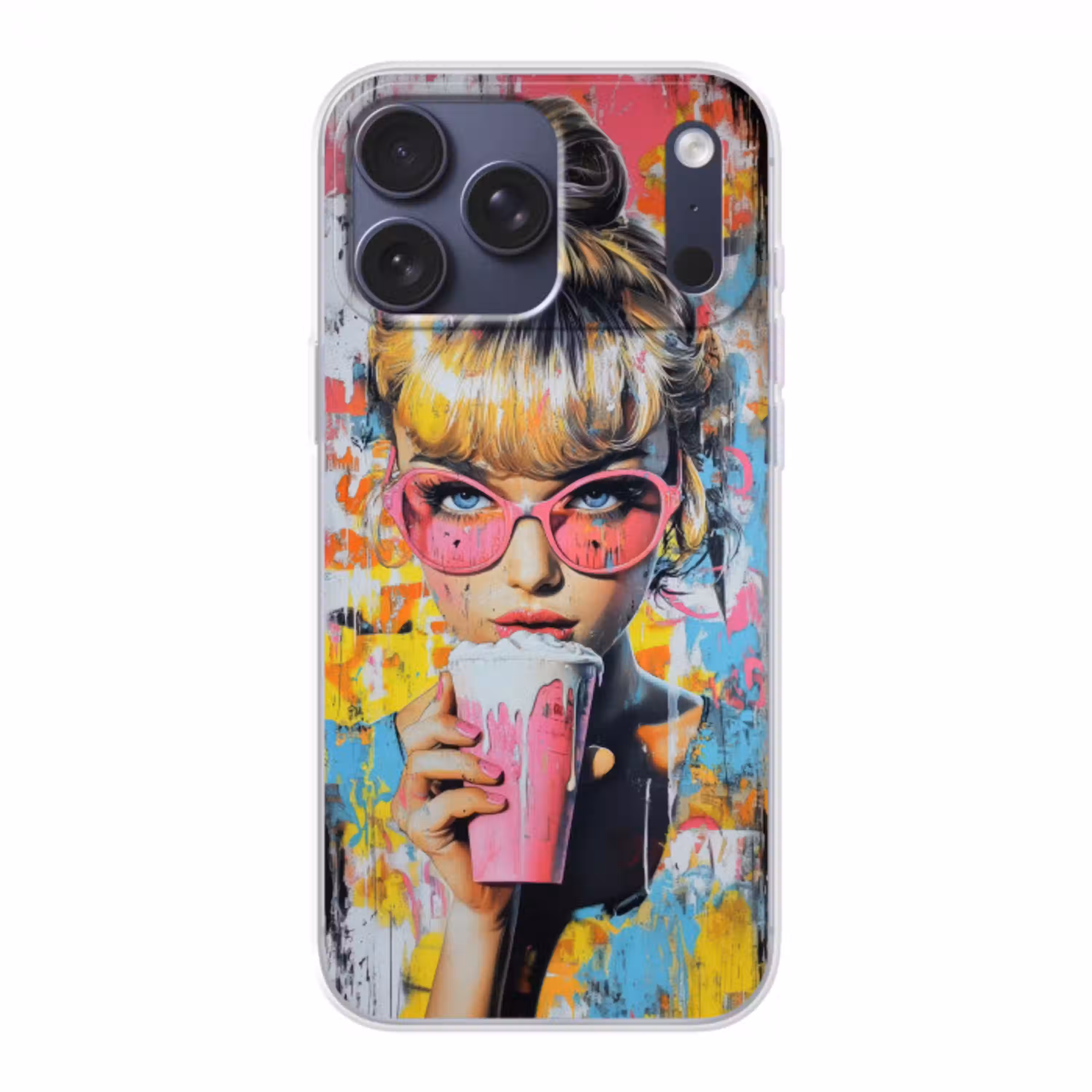 Expressief - Milkshake - Vrouw - Felle kleuren Telefoonhoesje iPhone 17 Pro Max klein -3d
