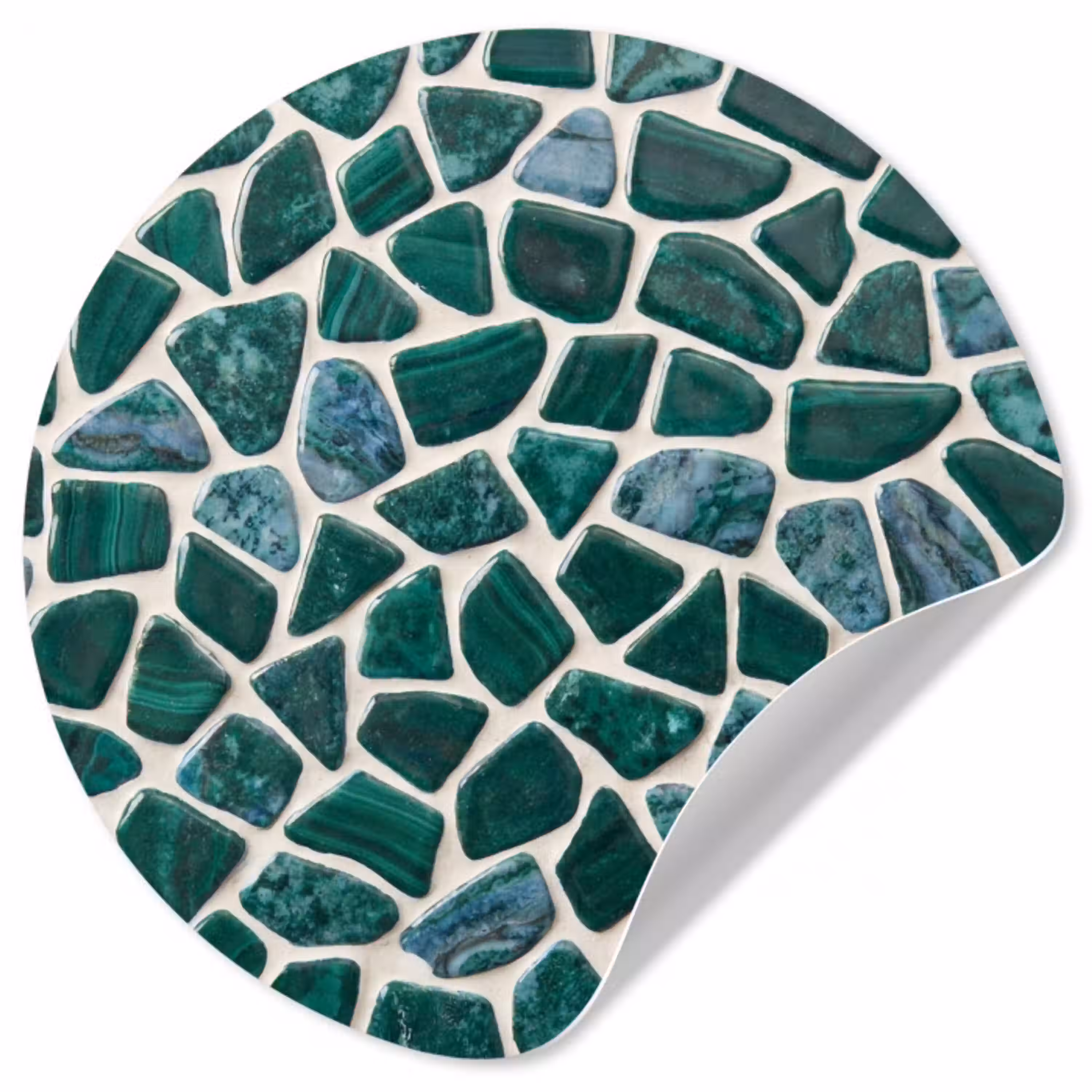 Textuur - Steen - Groen - Abstract - Patroon Wandcirkel behangsticker klein -3d