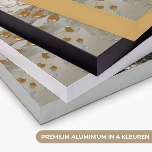 Boom - Beige - Grijs - Goud - Abstract Textielframe zwart klein -USP_kleurenNL