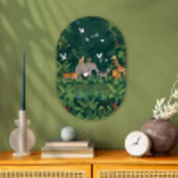 Tropisch - Jungle -  Groen Wandcirkel Ovaal Forex klein -sfeer2