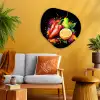 Paprika - Peer - Citroen - Graffiti - Verf - Abstract Wandcirkel Organisch Aluminium middel -sfeer4