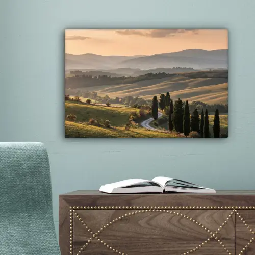 Toscaans - Landschap - Heuvels canvas 2cm klein -sfeer4