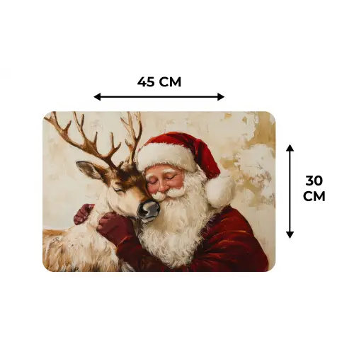 Kerstman - Rendier - Kerst - Christmas Placemat vinyl groot -specs