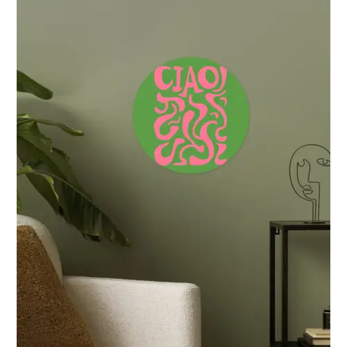 Abstract - Roze - Ciao - Vormen Wandcirkel behangsticker klein -sfeer2