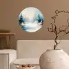 Bos - Winter - Natuur - Abstract - Sneeuw Wandcirkel behangsticker klein -sfeer1