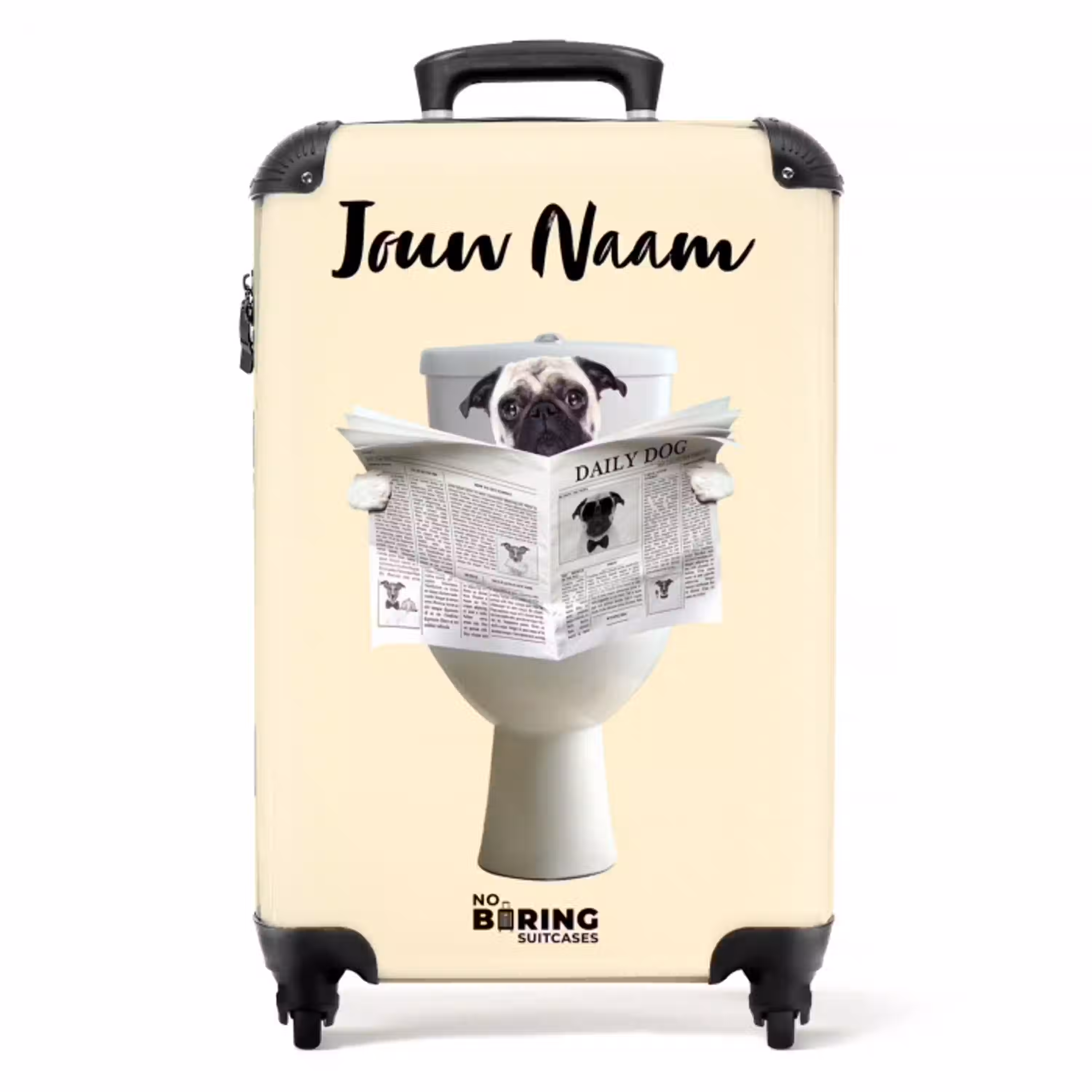 Hondje Leest de Krant NBS - Handbagage koffer - Kinderen Unisex middel -productfoto_recht