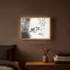 Eenden - Waterlelies - Riet - Zwart Light Box met batterij (Wandlamp) middel -sfeer4