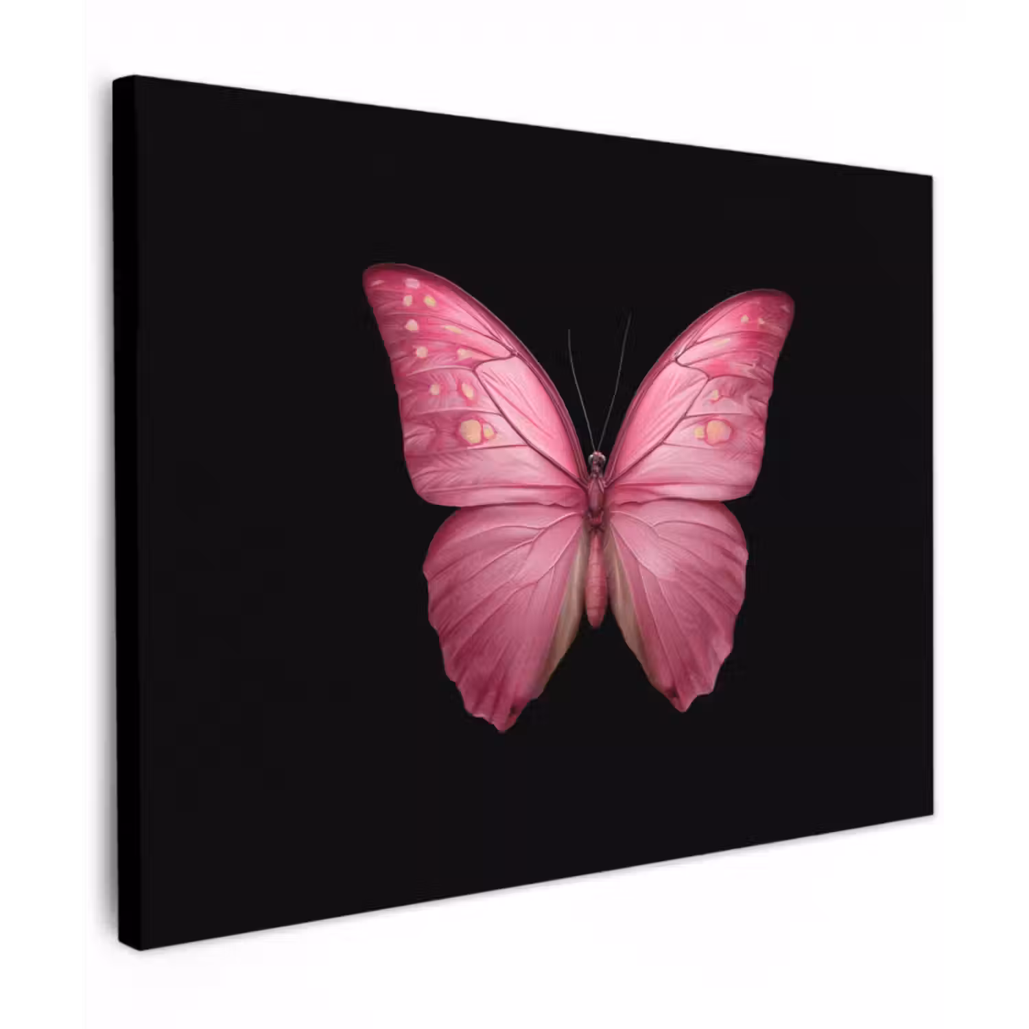 Canvas schilderij - Vlinder - roze - Elegant