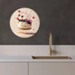 Cheesecake - Eten - Roze - Taart KitchenYeah - Keuken - Wandcirkel Forex klein -sfeer1