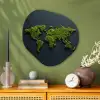 Wereldkaart - Mos -Levendig effect Wandcirkel Organisch Plexiglas middel -sfeer2