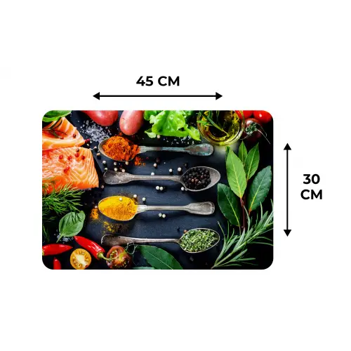 Kruiden - Lepels - Keuken - Specerijen Placemat vinyl groot -specs
