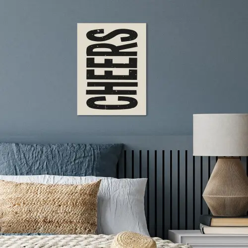 Cheers - Japandi - Zwart - Letters poster papier klein -sfeer2