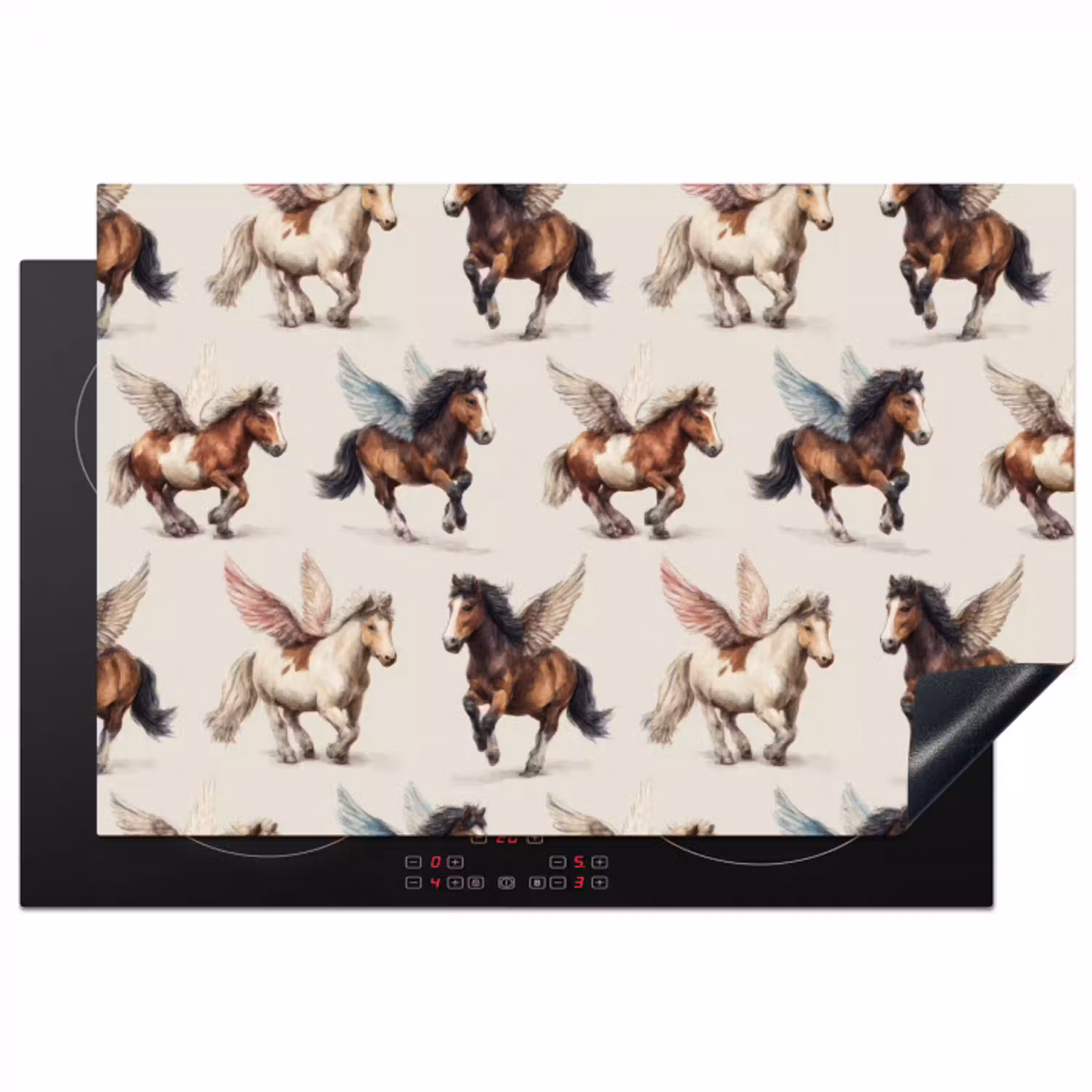 Paarden - Vleugels - Kleurrijk Inductie beschermer vinyl 3mm klein 276 -3d