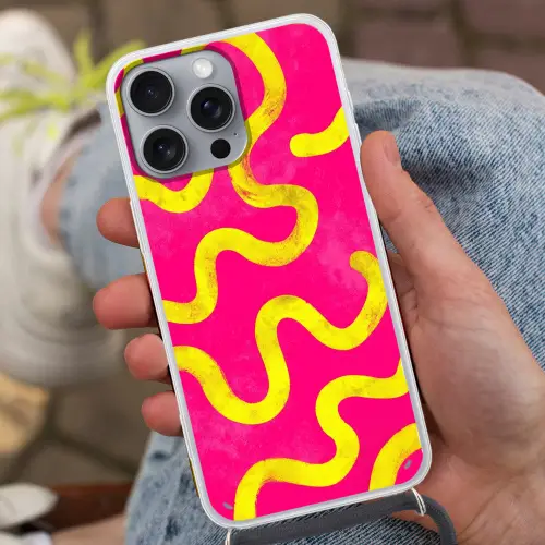 Lijn - Geel - Abstract Hoesje iPhone 16 Pro Max met koord klein -sfeer3