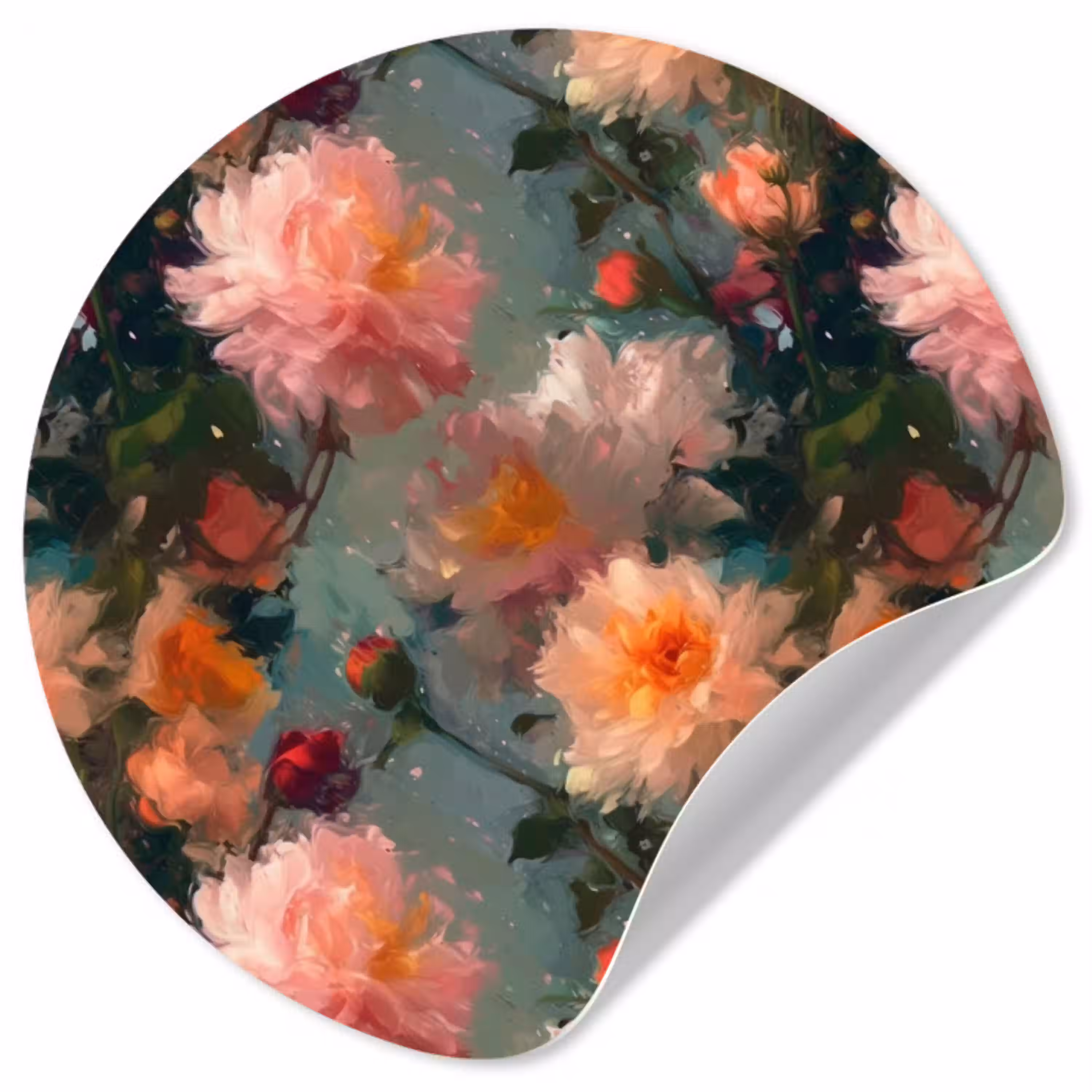 Dahlia - Bloemen - Patroon Wandcirkel behangsticker klein 186 -3d