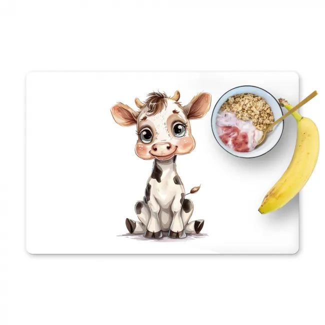 Koe - Baby dier - Boerderij dieren Placemat vinyl groot -zzzproduct_Kitchenyeah-website