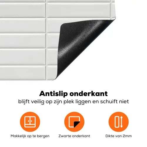 Metro - Tegels - Wit Inductie beschermer vinyl 3mm klein 276 -zzzzzzz-td-onderkant