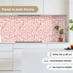 Doolhofpatroon - Roze - Wit - Abstract keuken achterwand 2 middel 871 -sfeer4_DE