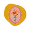 Lelie - Oranje - Lijst - Ovaal Wandcirkel Organisch Plexiglas middel -3d