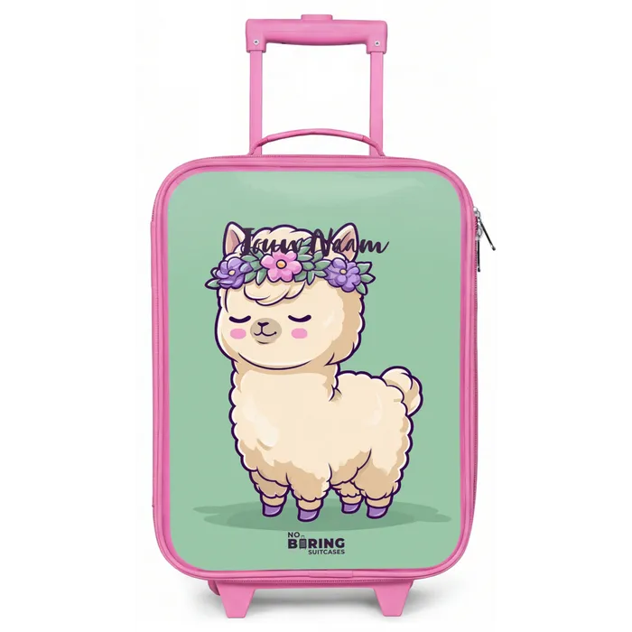 Kawai - Alpaca - Groen Kinderkoffer - Roze klein -zz3dotto