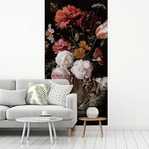 Bloemen - Jan Davidsz de Heem - Tijger - Schilderij - Stilleven - Oude meesters fotobehang vinyl groot -woonkamer