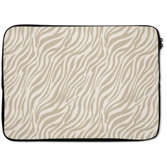 Zebra - Patroon - Beige laptophoes neopreen klein 279 -zkaufland3dotto