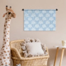 Palmboom - Modern - Blauw Wandkleed katoen klein 269 -wsfeer5_kind