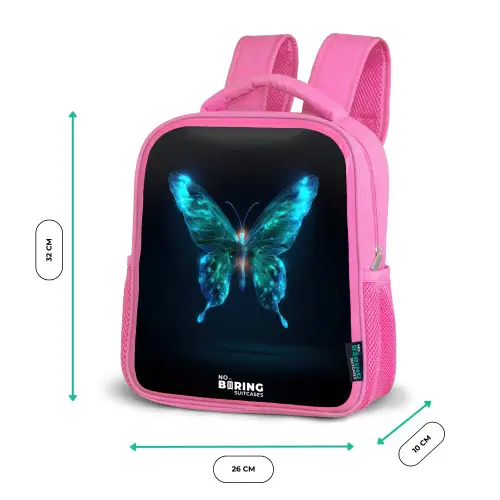 Magische digitale vlinder Kinderrugzak - Roze middel -productfoto_formaten