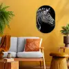 Zebra - Zwart - Wit - Portret - Dieren Wandcirkel Ovaal Forex klein -sfeer4