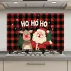 Kerstman - Rendier - Tekst - Rood - Zwart keuken achterwand spatscherm klein -3d_website