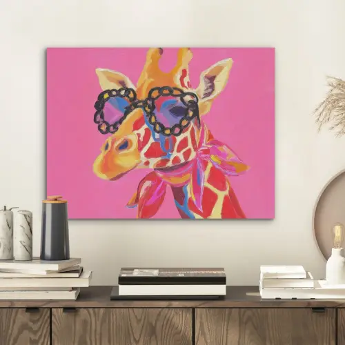 Giraf - Roze - Bril - Sjaal PET vilt klein -sfeer1