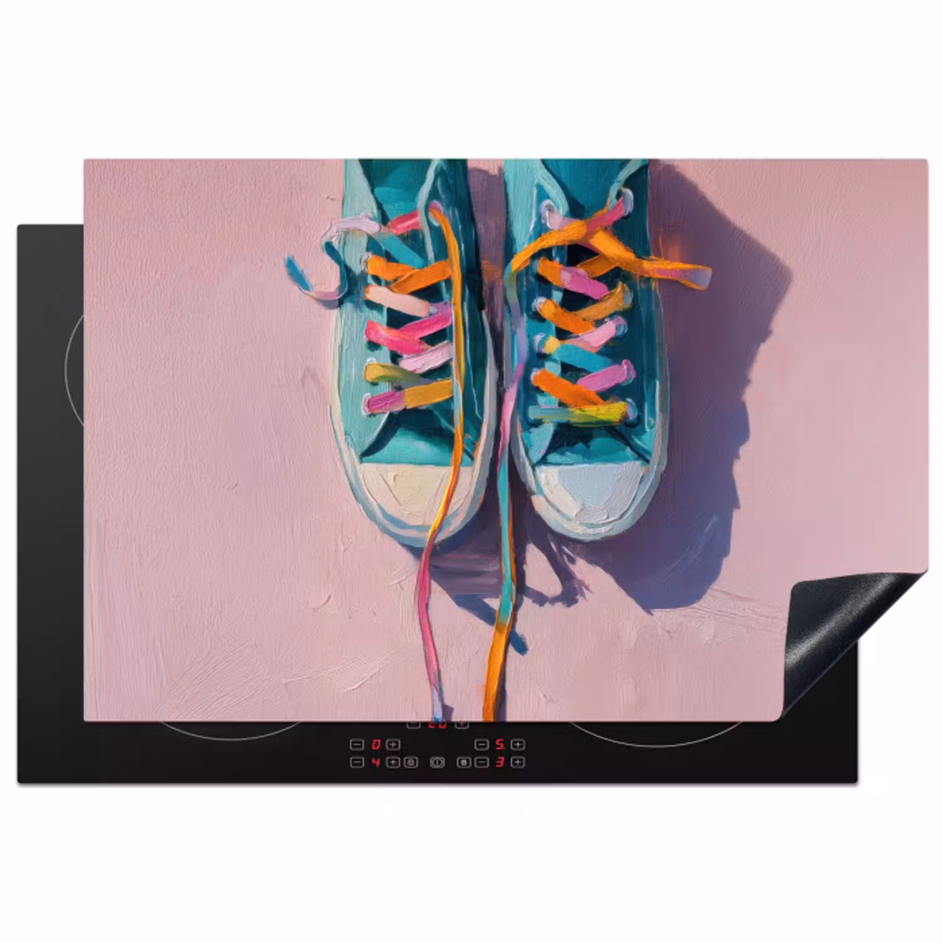 Sneakers - Veters - Kleurrijk - Schaduw Inductie beschermer vinyl 3mm klein -3d