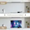 Eenhoorn - Sterren - Blauw keuken achterwand spatscherm klein -voor_na_NL