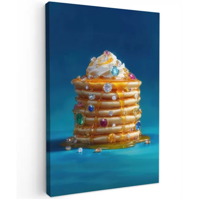 Pannenkoeken - Steentjes - Glitter - Slagroom canvas 2cm klein -z3d