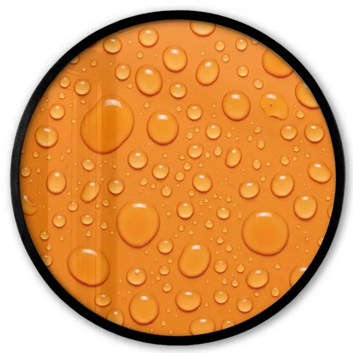 Water - Druppels - Oranje Fotolijst rond zonder passe partout klein -3d