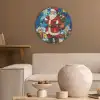 Kerstman - Glas - Kleurrijk Akoestische PET Vilt - Rond klein -sfeer1