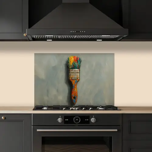 Verf - Kwast - Schilderij keuken achterwand spatscherm klein -sfeer1