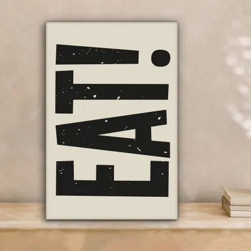 Eten - zwart - Japandi - Wit canvas 2cm klein -sfeer1