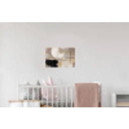 Abstract - Cirkel - Modern - Beige - Zwart - Minimalistisch Muursticker klein -kinderkamer