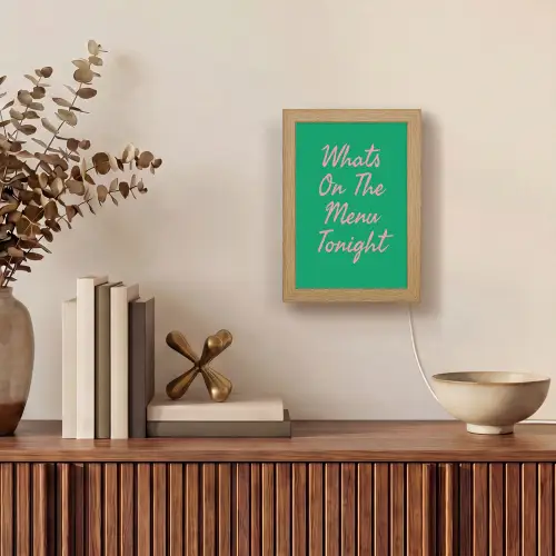 Menu - Quote - Roze Light Box met kabel (Wandlamp) klein -sfeer2