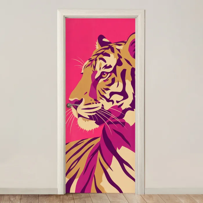 Tijger - Modern - Neon deurposter klein -3d_beige
