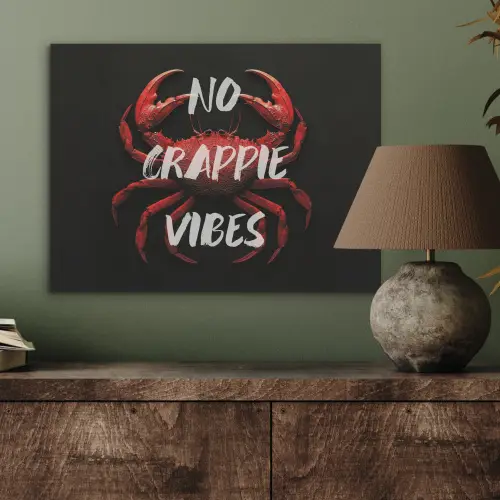 Krab - Rood - Tekst - Zwart PET vilt klein -sfeer2